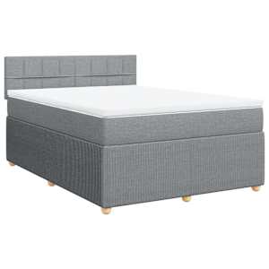 Box spring postel s matrací světle šedá 140 x 190 cm textil - obrázek 3