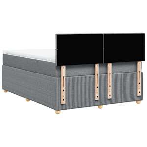 Box spring postel s matrací světle šedá 140 x 190 cm textil - obrázek 8