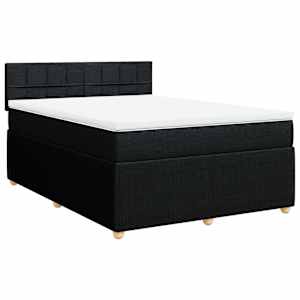 Box spring postel s matrací černá 140 x 190 cm textil - obrázek 3