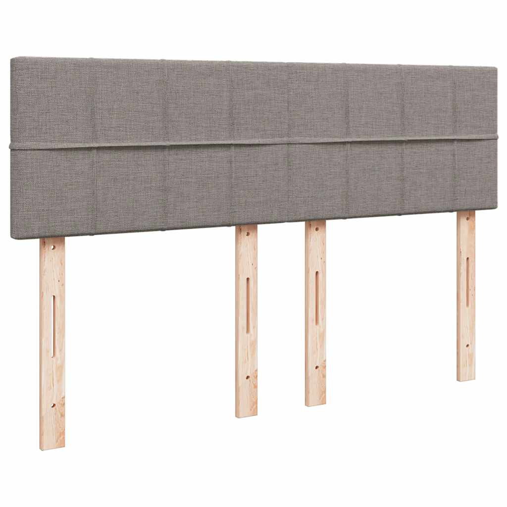 Łóżko kontynentalne z materacem, taupe, tkanina, 140x190 cm