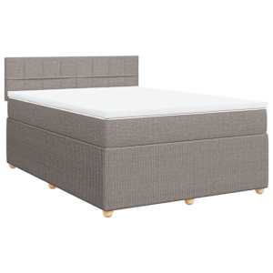 Box spring postel s matrací taupe 140x190 cm textil - obrázek 3