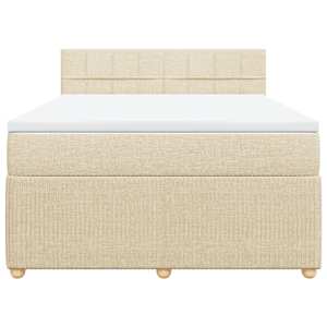 Box spring postel s matrací krémová 140x190 cm textil - obrázek 6