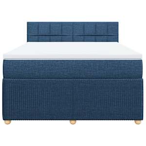 Box spring postel s matrací modrá 140x190 cm textil - obrázek 6