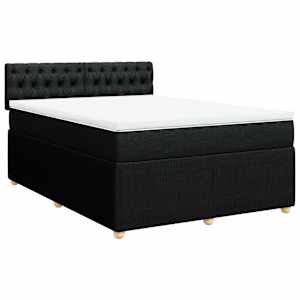 Box spring postel s matrací černá 140 x 190 cm textil - obrázek 3