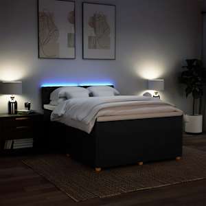 Box spring postel s matrací černá 140 x 190 cm textil - obrázek 5