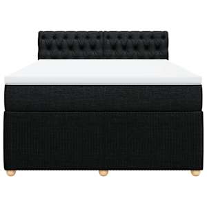 Box spring postel s matrací černá 140 x 190 cm textil - obrázek 6