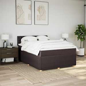 Box spring postel s matrací tmavě hnědá 140x190 cm textil - obrázek 4