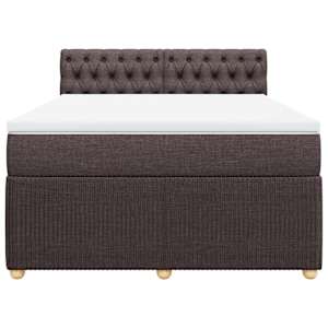 Box spring postel s matrací tmavě hnědá 140x190 cm textil - obrázek 6