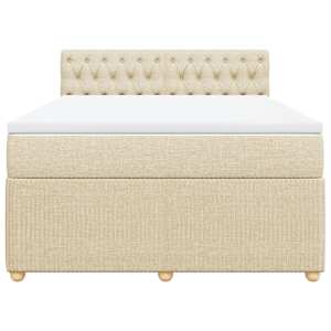 Box spring postel s matrací krémová 140x190 cm textil - obrázek 6
