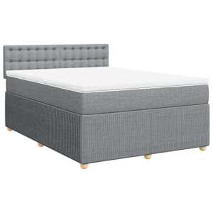 Box spring postel s matrací světle šedá 140 x 190 cm textil - obrázek 3