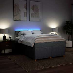 Box spring postel s matrací světle šedá 140 x 190 cm textil - obrázek 5