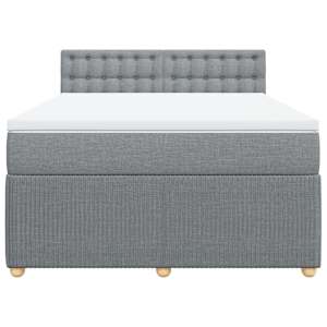 Box spring postel s matrací světle šedá 140 x 190 cm textil - obrázek 6