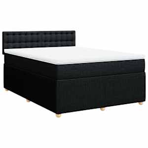 Box spring postel s matrací černá 140 x 190 cm textil - obrázek 3