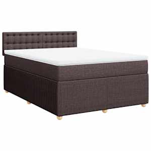 Box spring postel s matrací tmavě hnědá 140x190 cm textil - obrázek 3