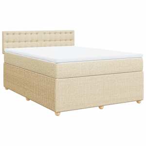 Box spring postel s matrací krémová 140x190 cm textil - obrázek 3