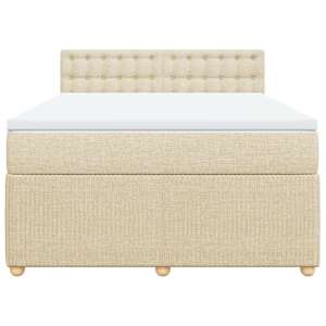 Box spring postel s matrací krémová 140x190 cm textil - obrázek 6
