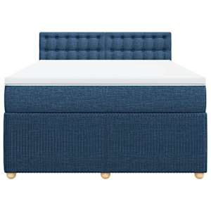Box spring postel s matrací modrá 140x190 cm textil - obrázek 6
