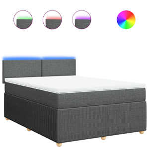 Box spring postel s matrací tmavě šedá 140x200 cm textil - obrázek 2