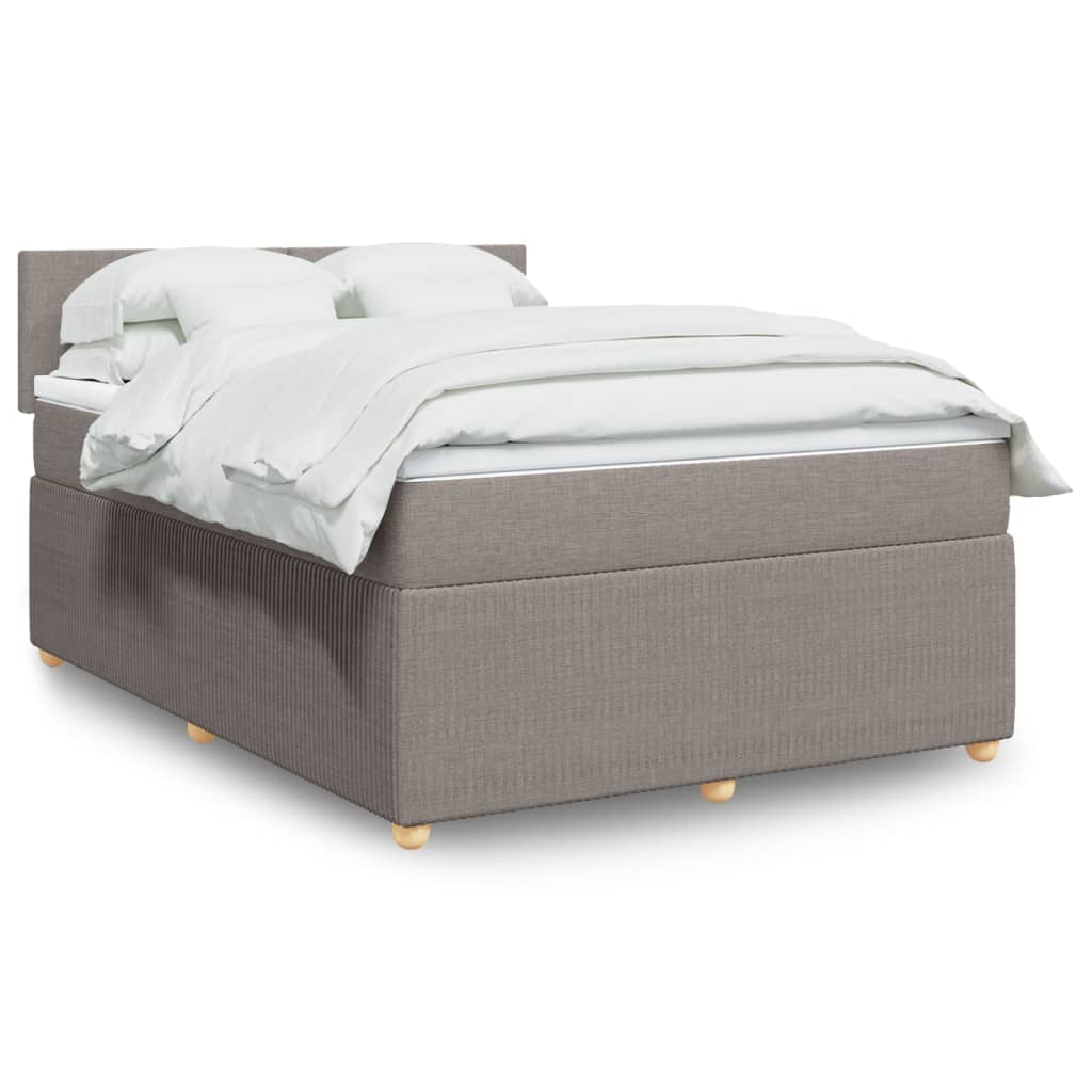 Boxspringbett mit Matratze Taupe 140×200 cm Stoff