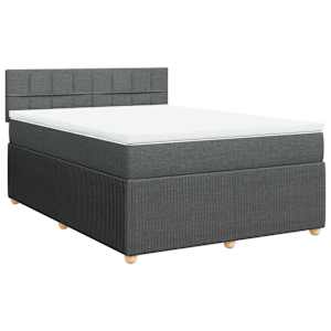 Box spring postel s matrací tmavě šedá 140x200 cm textil - obrázek 3