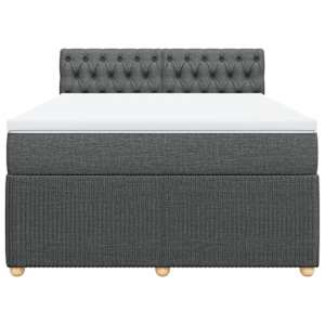 Box spring postel s matrací tmavě šedá 140x200 cm textil - obrázek 6