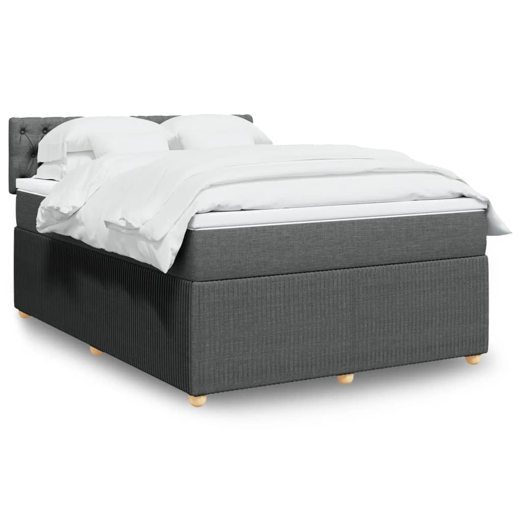 vidaXL Giroletto a Molle con Materasso Grigio Scuro 140x200cm Tessuto