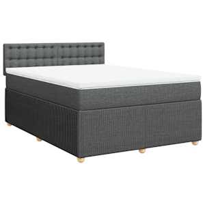 Box spring postel s matrací tmavě šedá 140x200 cm textil - obrázek 3