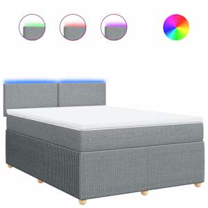 Box spring postel s matrací světle šedá 160 x 200 cm textil - obrázek 2