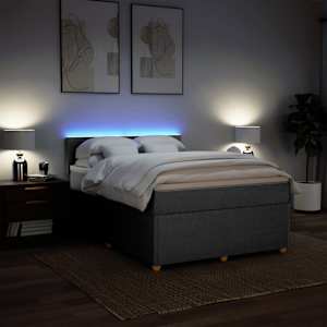 Box spring postel s matrací světle šedá 160 x 200 cm textil - obrázek 5
