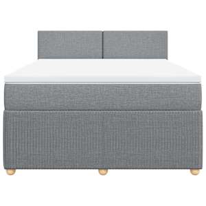 Box spring postel s matrací světle šedá 160 x 200 cm textil - obrázek 6