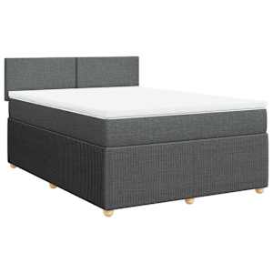 Box spring postel s matrací tmavě šedá 160x200 cm textil - obrázek 3