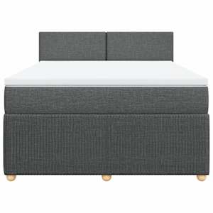 Box spring postel s matrací tmavě šedá 160x200 cm textil - obrázek 6