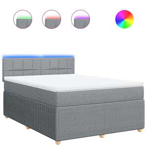Box spring postel s matrací světle šedá 160 x 200 cm textil - obrázek 2
