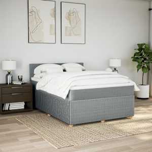 Box spring postel s matrací světle šedá 160 x 200 cm textil - obrázek 4