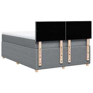 Box spring postel s matrací světle šedá 160 x 200 cm textil - obrázek 8