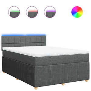 Box spring postel s matrací tmavě šedá 160x200 cm textil - obrázek 2