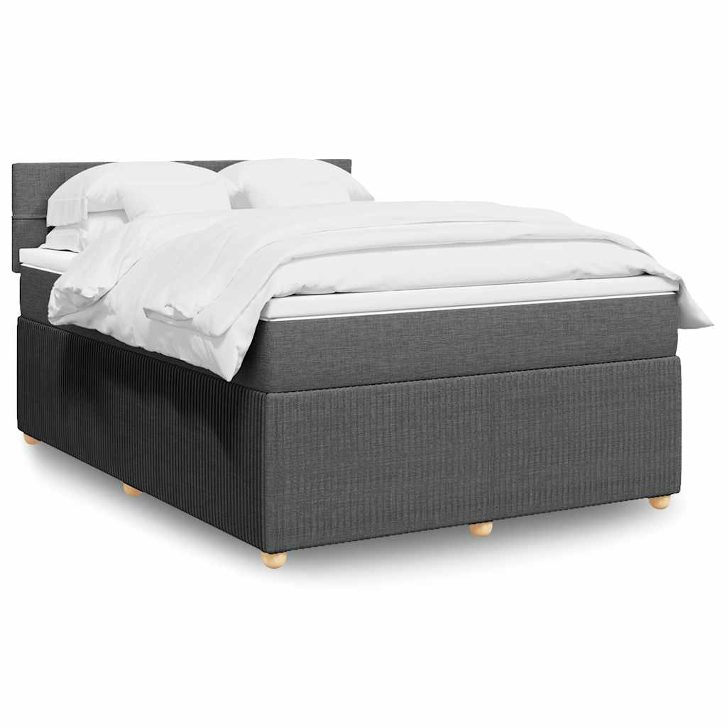 vidaXL Giroletto a Molle con Materasso Grigio Scuro 160x200 cm Tessuto