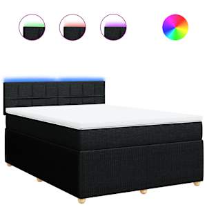 Box spring postel s matrací černá 160x200 cm textil - obrázek 2