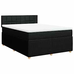 Box spring postel s matrací černá 160x200 cm textil - obrázek 3