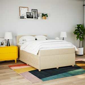 Box spring postel s matrací krémová 160x200 cm textil - obrázek 4