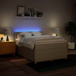 Box spring postel s matrací krémová 160x200 cm textil - obrázek 5