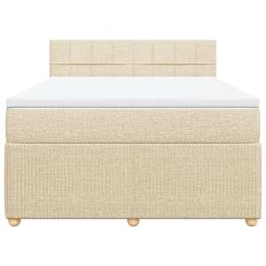 Box spring postel s matrací krémová 160x200 cm textil - obrázek 6