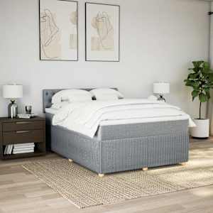 Box spring postel s matrací světle šedá 160 x 200 cm textil - obrázek 4