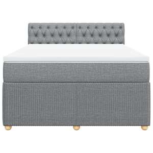 Box spring postel s matrací světle šedá 160 x 200 cm textil - obrázek 6