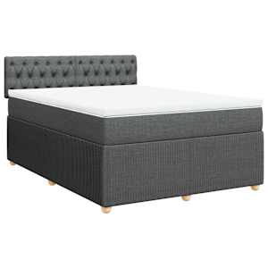 Box spring postel s matrací tmavě šedá 160x200 cm textil - obrázek 3