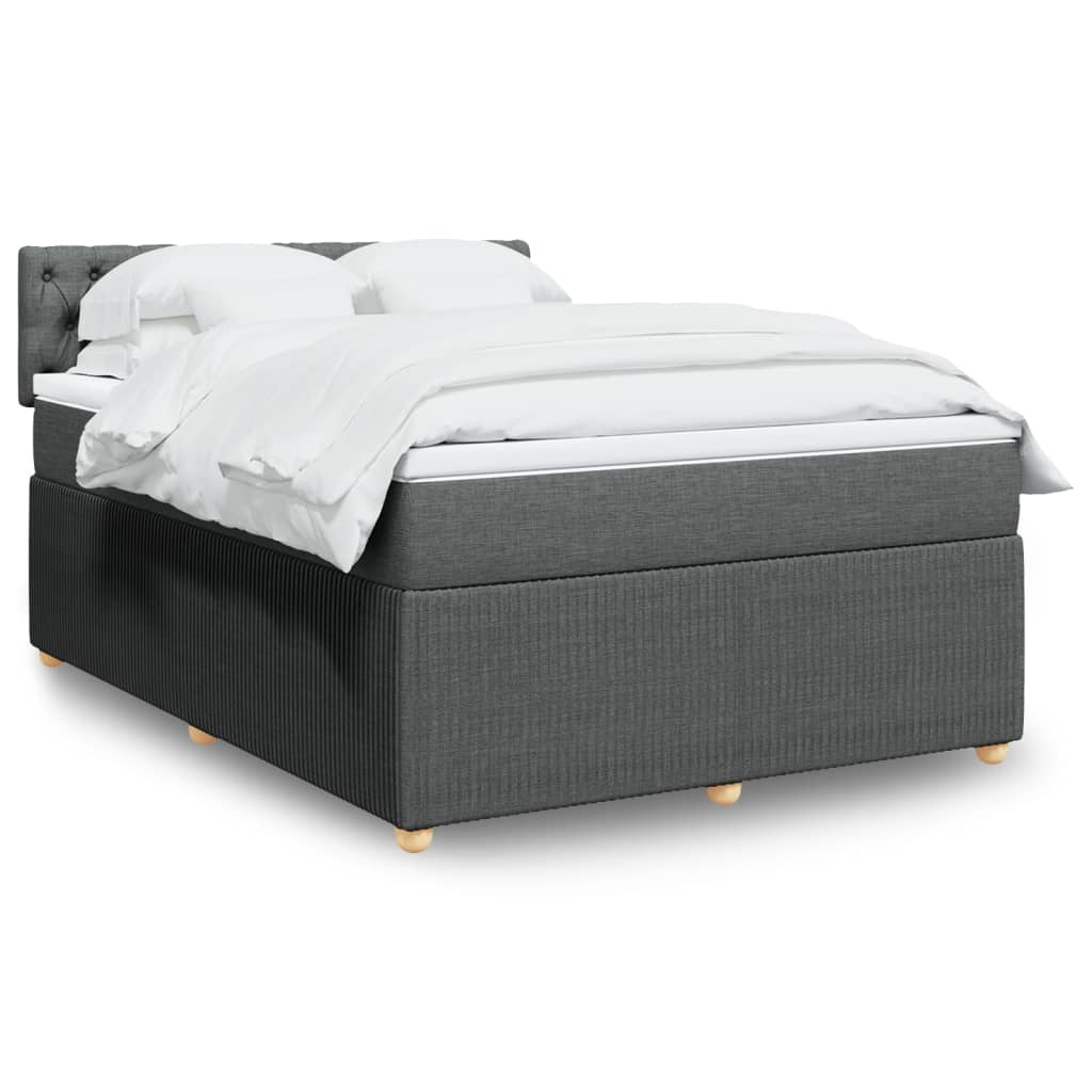 Boxspringbett mit Matratze Dunkelgrau 160×200 cm Stoff