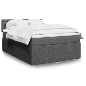 Box spring postel s matrací tmavě šedá 160x200 cm textil - obrázek 1