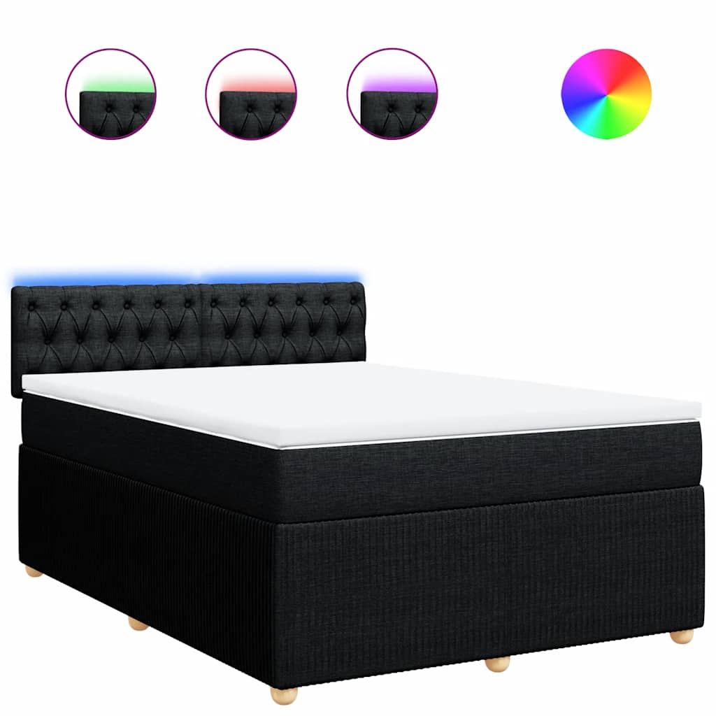 Thumbnail - vidaXL Boxspringbett mit Matratze Schwarz 160x200 cm Stoff