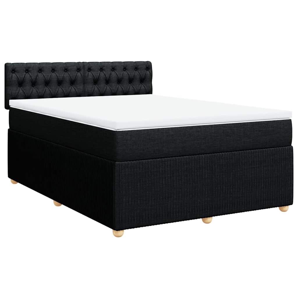 Thumbnail - vidaXL Boxspringbett mit Matratze Schwarz 160x200 cm Stoff