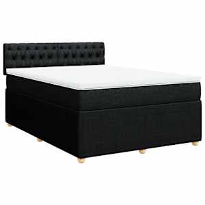Box spring postel s matrací černá 160x200 cm textil - obrázek 3